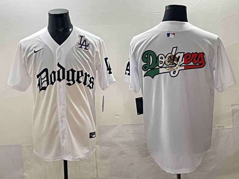 Men 2025 Los Angeles Dodgers Blank White 7th generations Joint Name Nike MLB Jersey style 08->los angeles dodgers->MLB Jersey
